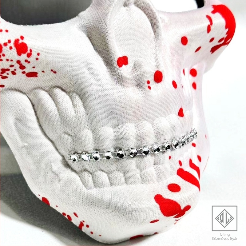 Halloween-maszk 3D PU koponyával és vér részletekkel