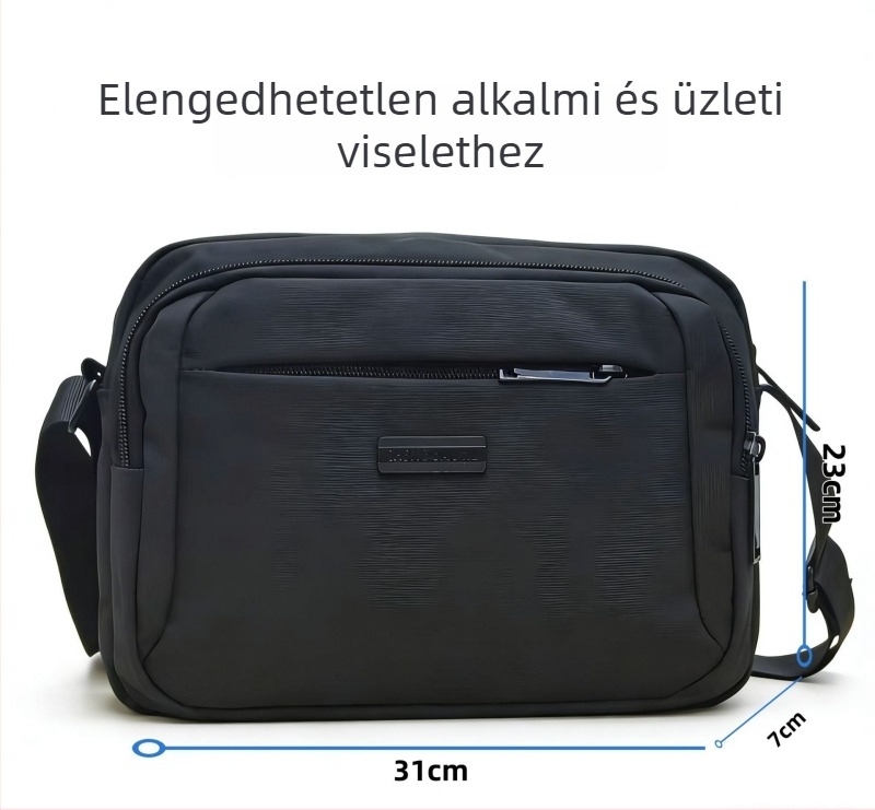 Férfi kereszttáska vállon, hétköznapi-üzleti stílus, vízálló nylonból, telefonzseb, 8 hüvelykes tablethez kompatibilis