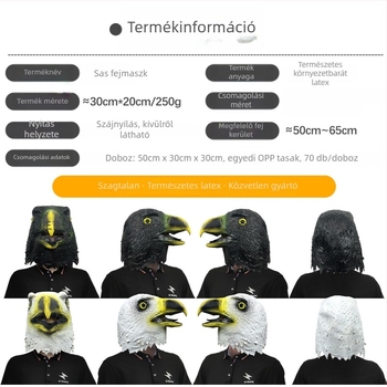 Aranyos sas fejmaszk latexből, Halloween kellék