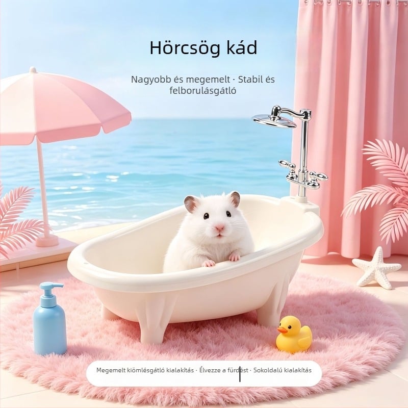Hörcsög fürdőmedence — műanyag fürdető edény kisállatok számára, cseppálló