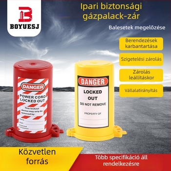 Ipari gázpalackok biztonsági zárja – univerzális szelepszár-zár gáztartályokhoz, LOTO energiaizoláció