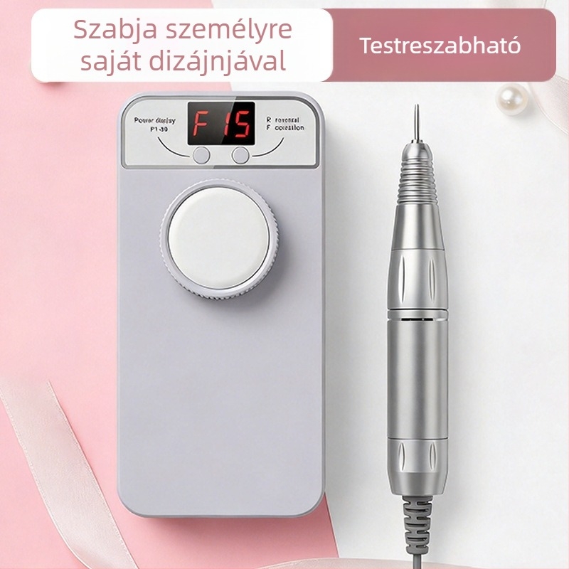 Hordozható körömcsiszoló, újratölthető eltávolító és polírozó, tartós, testre szabható szín és logó