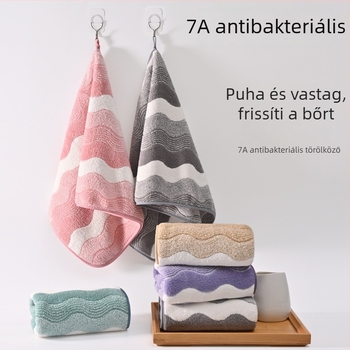 Új 7A vast korallos fleece törölköző, puha és nagyon nedvszívó, nem hullik, mintázat vízhullám, uniszex
