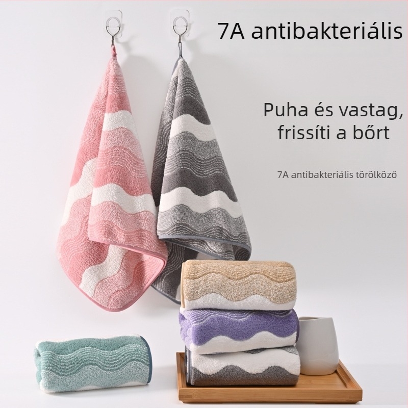 Új 7A vast korallos fleece törölköző, puha és nagyon nedvszívó, nem hullik, mintázat vízhullám, uniszex