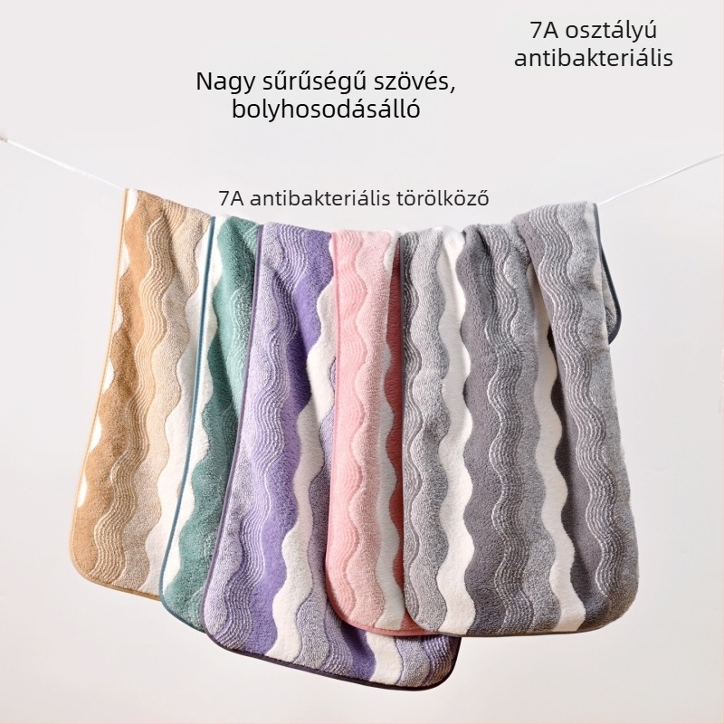 Új 7A vast korallos fleece törölköző, puha és nagyon nedvszívó, nem hullik, mintázat vízhullám, uniszex