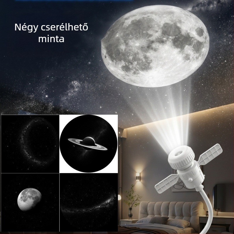 USB csillagos ég projektor autóhoz és hálószobához, holdfényes hangulatlámpa, éjjeli fény 7 világítási móddal