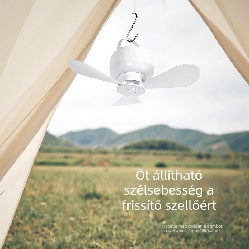 Okos távirányítós USB mini függőventilátor éjjellámpával, kollégiumokba és szabadtéri kempingezéshez