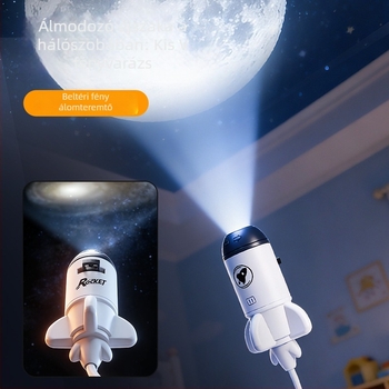 USB-tápellátású csillagos ég projektor lámpa, LED éjszakai fény, 360°-os forgás, hálószoba hangulatvilágítás