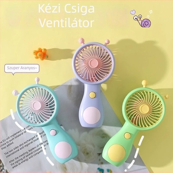 Fejlesztett csiga alakú kézi USB-töltésű mini ventilátor, hordozható, rendkívül csendes