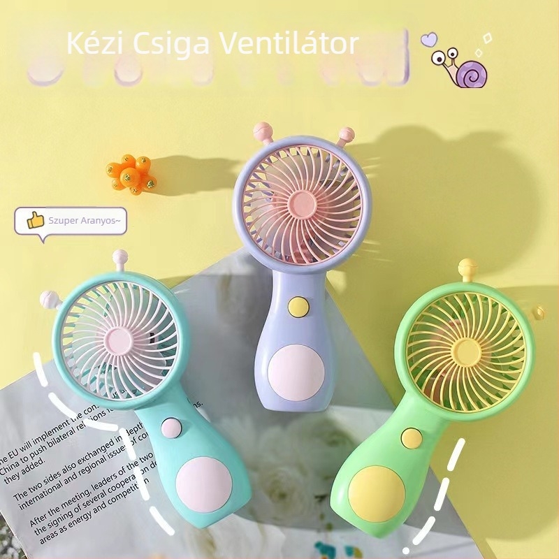 Fejlesztett csiga alakú kézi USB-töltésű mini ventilátor, hordozható, rendkívül csendes