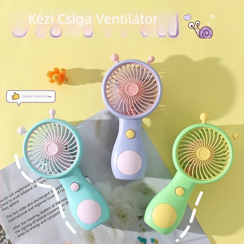 Fejlesztett csiga alakú kézi USB-töltésű mini ventilátor, hordozható, rendkívül csendes
