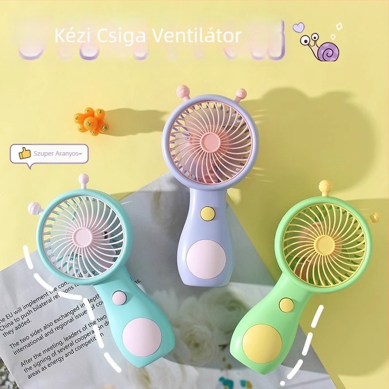 Fejlesztett csiga alakú kézi USB-töltésű mini ventilátor, hordozható, rendkívül csendes