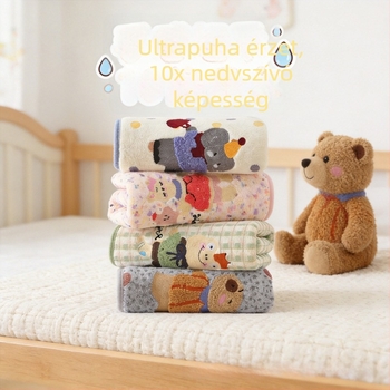7A antibakteriális korál fleece törölköző, nedvszívó, szálmentes, közepes vastagságú, 35x75 cm, fürdéshez és arcápoláshoz