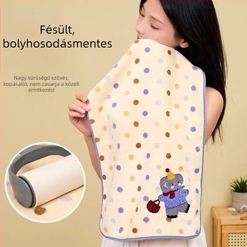 7A antibakteriális korál fleece törölköző, nedvszívó, szálmentes, közepes vastagságú, 35x75 cm, fürdéshez és arcápoláshoz