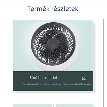 Légáramló ventilátor, 2-in-1 asztali és padlón használható oszcilláló ventilátor, konvekciós ventilátor