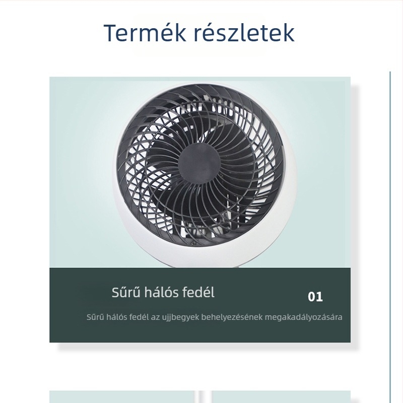 Légáramló ventilátor, 2-in-1 asztali és padlón használható oszcilláló ventilátor, konvekciós ventilátor