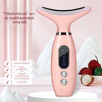 Nyaki és arckímasszírozó színes fénnyel liftinget és feszesítést támogató, melegítő bőrápoló készülék nőknek