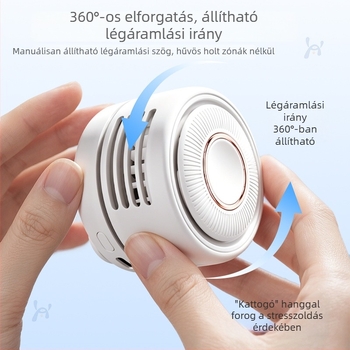Lapát nélküli USB klipszes ventilátor, mini, csendes, hordozható kültéri használatra