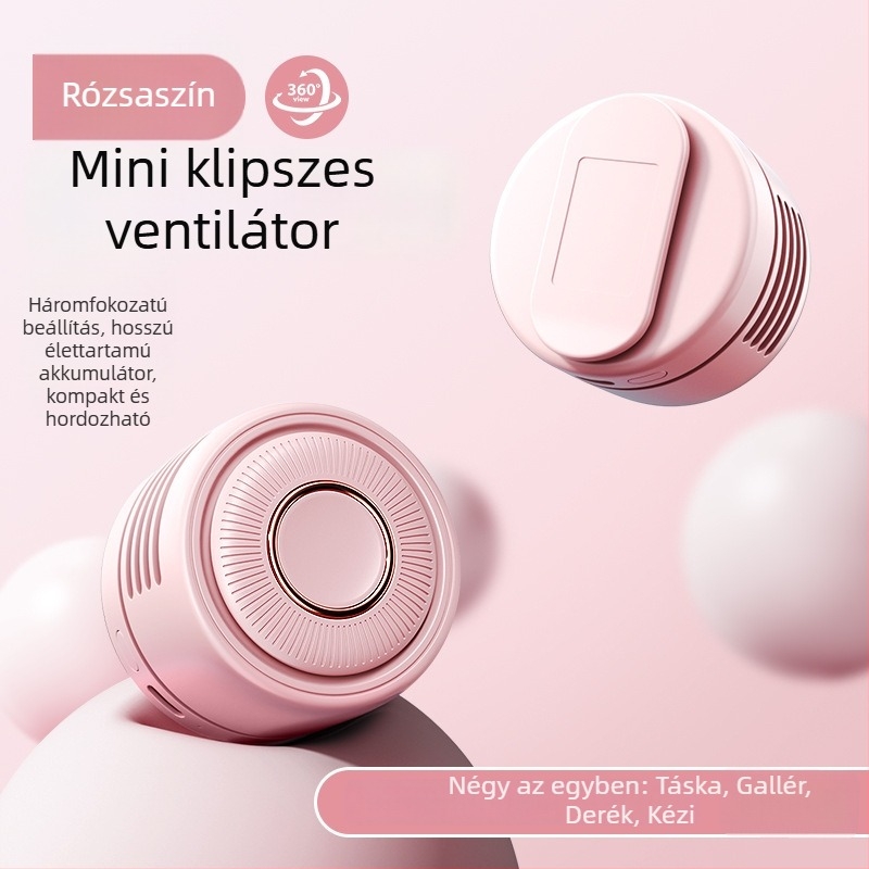 Lapát nélküli USB klipszes ventilátor, mini, csendes, hordozható kültéri használatra