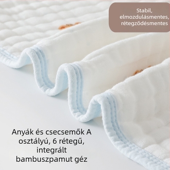 Beanyue 6‑rétegű integrált bambusz-pamut baba törölköző, hosszú géz törölköző arcra és fürdetéshez, puha