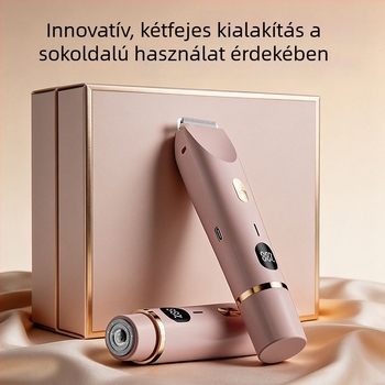 Női elektromos szőrtelenítő készülék, több fejjel, digitális kijelzővel, hordozható, dupla fejű