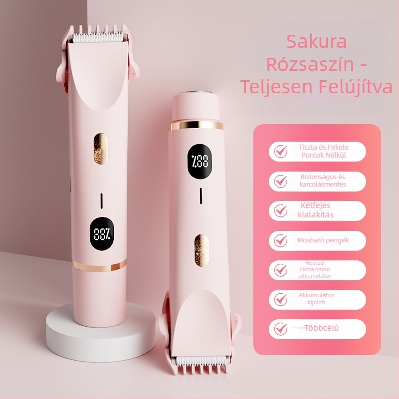 Női elektromos szőrtelenítő készülék, több fejjel, digitális kijelzővel, hordozható, dupla fejű