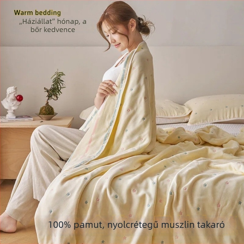 100% pamut nyolcrétegű géz takaró, lélegző, gépben mosható, gyerekeknek és felnőtteknek, nyári hűsítő takaró