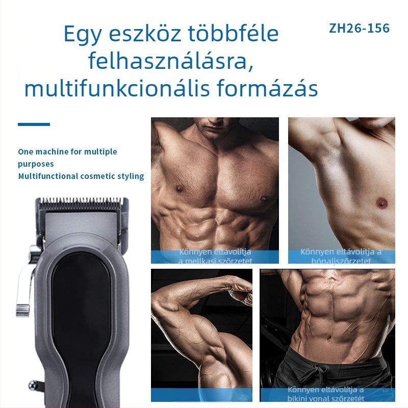 Professzionális fodrászati hajvágó, újratölthető, állítható késnyílás, hosszú akkumulátor-üzemidő