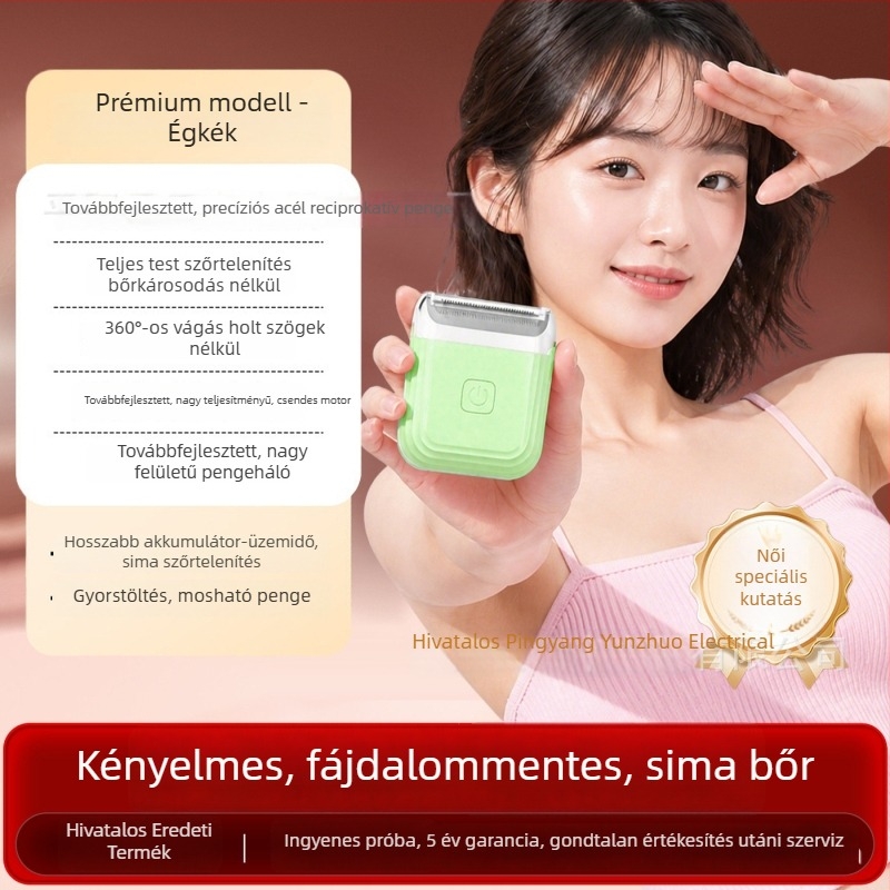 Női elektromos szőrtelenítő készülék, hordozható fájdalommentes szőrtelenítés intim területekre, otthoni használatra