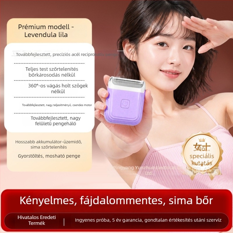 Női elektromos szőrtelenítő készülék, hordozható fájdalommentes szőrtelenítés intim területekre, otthoni használatra