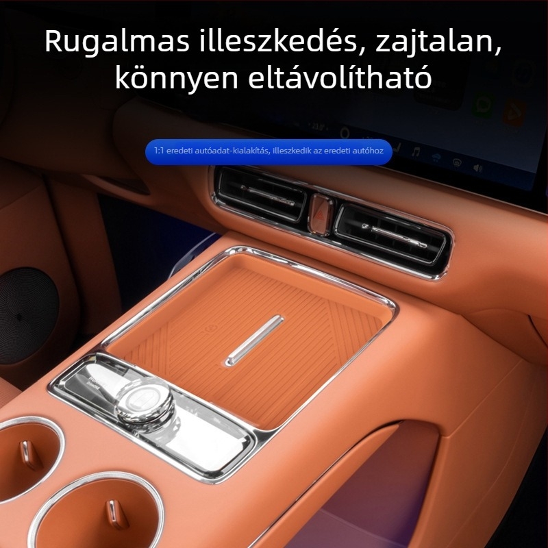 Zhijie V9 középkonzolhoz tervezett szilikon vezeték nélküli töltőpad, V9-hez készült csúszásmentes belső autó kiegészítő