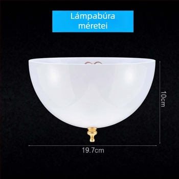 Clip-on műanyag lámpabúra asztali lámpához, kupola alakú, polikarbonát, tejesfehér átlátszó