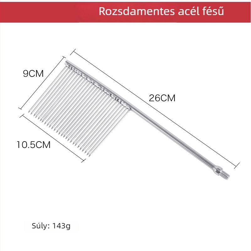 Rozsdamentes acélból készült többágú halászvilla fésűs fejjel