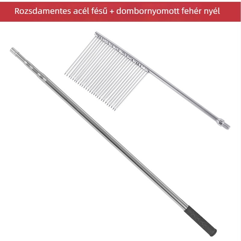 Rozsdamentes acélból készült többágú halászvilla fésűs fejjel