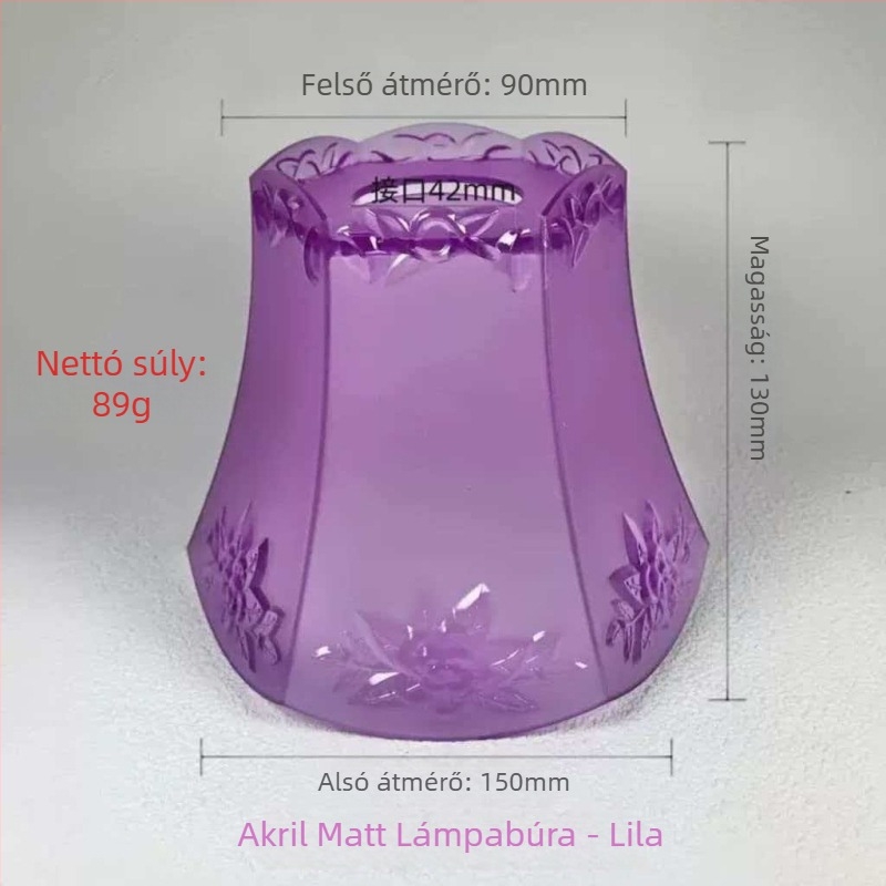 Akril matt virág alakú lámpabura E27-es foglalattal, könnyű burkolat, függőlámpa, asztali- és falilámpa, DIY kiegészítő