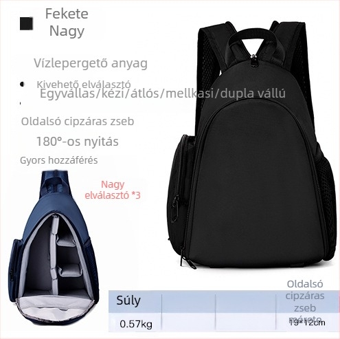 DSLR fényképezőgép táska hátizsák, dupla vállpánttal, professzionális, nagy kapacitású