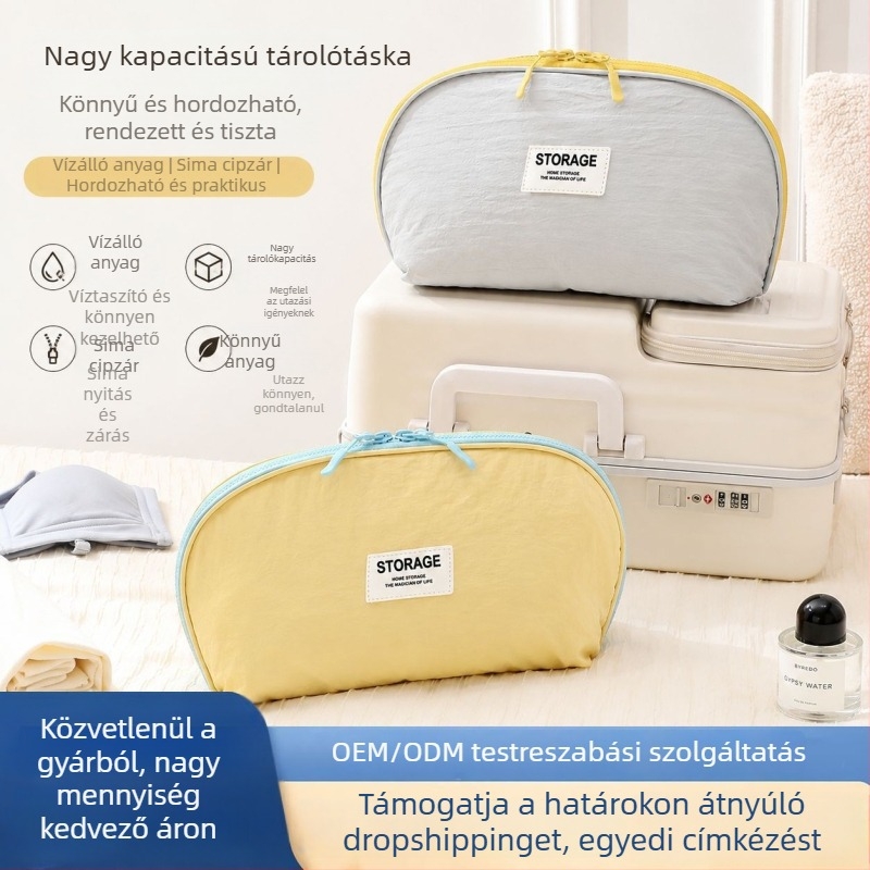 Nagy kapacitású utazási fehérneműtároló táska, hordozható, vízálló, fehérnemű és zoknik rendezéséhez, utazási tároló
