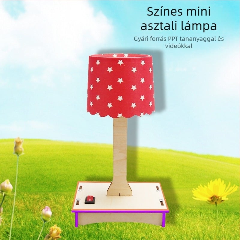 DIY Színes Mini Asztali Lámpa Készlet Technikai Projektekhez és Általános Iskolai Tudományos Kísérletekhez