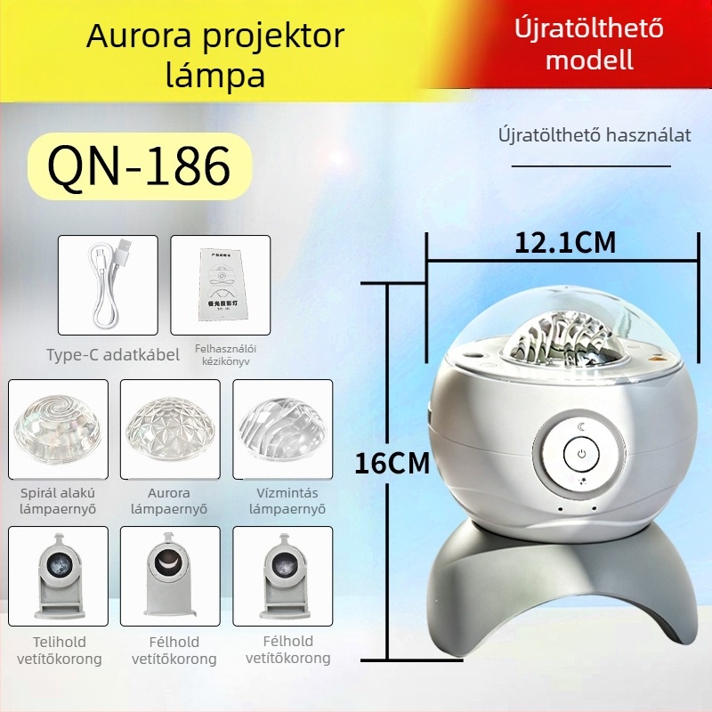 Otthoni csillagos ég projektor — hangulatvilágítás a hálószobába és éjjeliszekrényre, óceán témájú csillagos éjszaka