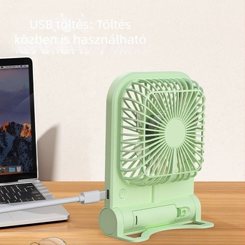 USB asztali ventilátor, mini hordozható ventilátor beépített akkumulátorral, 3 sebesség, 6+ lapát, színváltozatok: fehér, rózsaszín, zöld, sárga