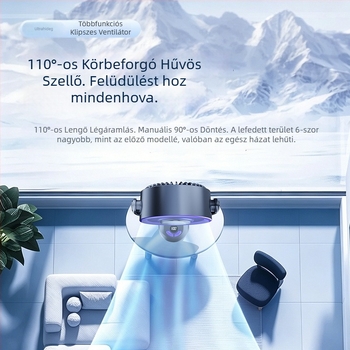 2026-os új modell félvezető jéghűtéses asztali ventilátor clip-es rögzítésű, oszcilláló fej