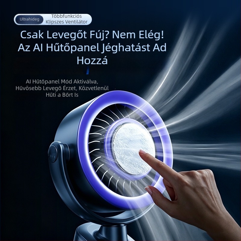 2026-os új modell félvezető jéghűtéses asztali ventilátor clip-es rögzítésű, oszcilláló fej