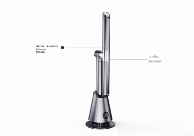 Lapát nélküli elektromos ventilátor háztartási használatra, rendkívül csendes, 360°-os forgású álló ventilátor