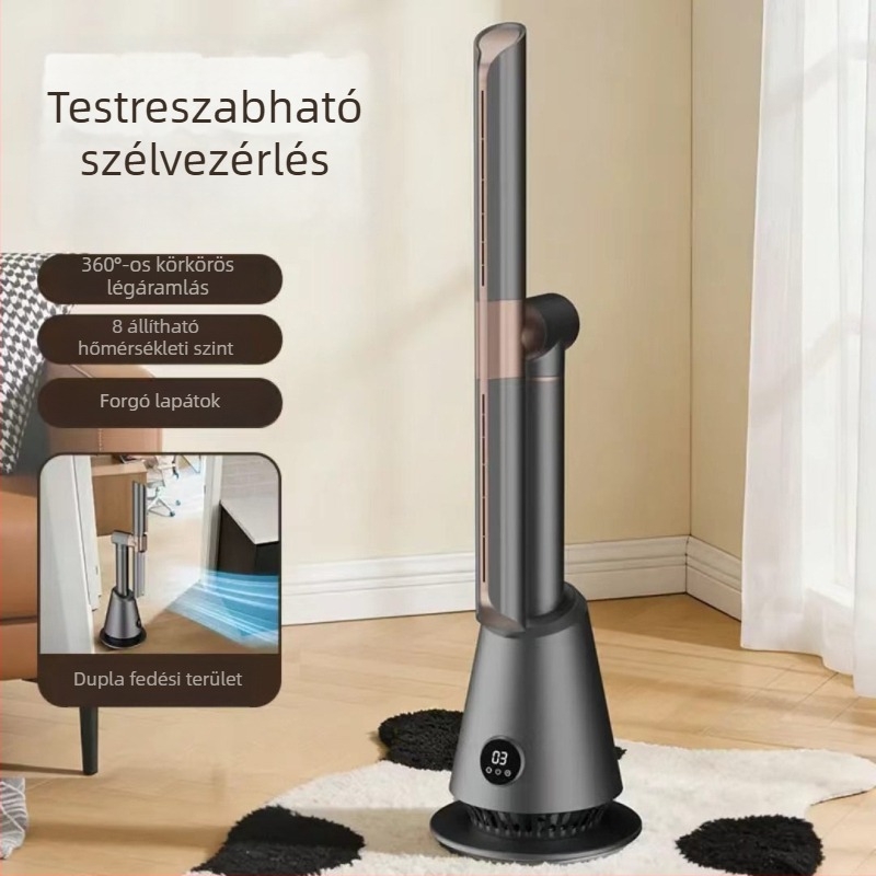 Lapát nélküli elektromos ventilátor háztartási használatra, rendkívül csendes, 360°-os forgású álló ventilátor