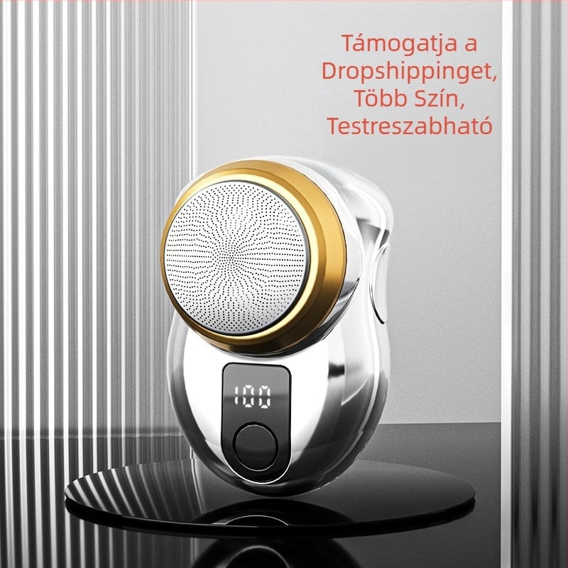 Férfi elektromos borotva, kompakt mini utazó változat beépített akkumulátorral