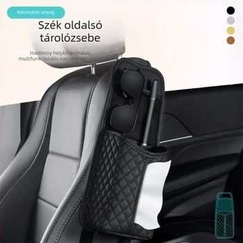Autó hátsó üléséhez tartozó szalvétatartó és függő tároló