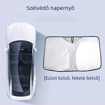 Összecsukható első szélvédőre való autós napvédő roló, nyári hővédelmet és hőszigetelést biztosít