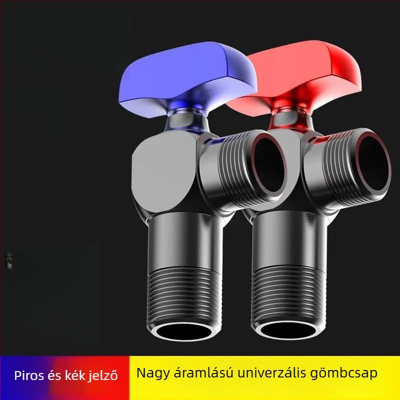 Magas áramlású sarokcsap, teljesen nyitott gömbmaggal, vízmelegítőhöz, meleg és hideg víz csaptele otthoni használatra