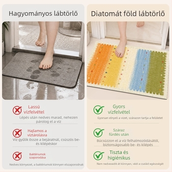 Feiyi Dopamine diatomit fürdőszobai szőnyeg, csúszásmentes és nedvszívó