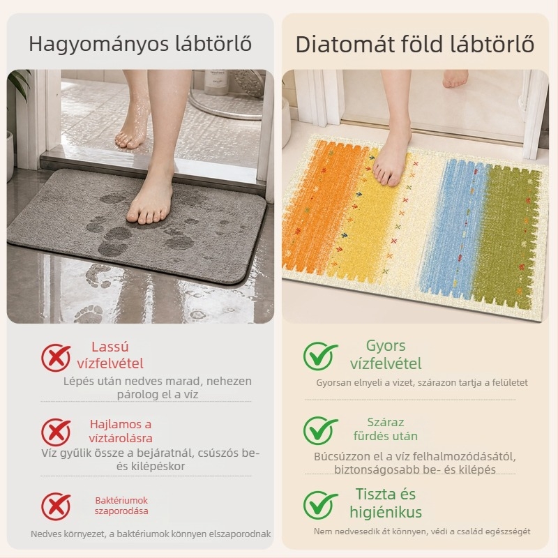 Feiyi Dopamine diatomit fürdőszobai szőnyeg, csúszásmentes és nedvszívó